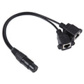 Cable de extensión de red LAN Ethernet XLR hembra de 3 pines a 2 x RJ45 hembra, longitud del cable: 30 cm, 3-pin XLR Female to 2 x RJ45 Female