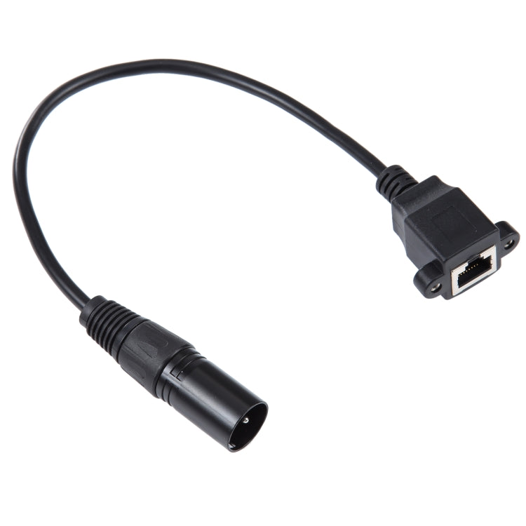 Cable de extensión de red LAN Ethernet XLR macho a RJ45 hembra de 3 pines, longitud del cable: 30 cm, 3-pin XLR Male to RJ45 Female