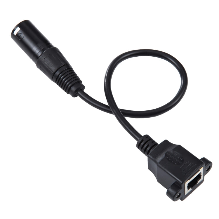 Cable de extensión de red LAN Ethernet XLR macho a RJ45 hembra de 3 pines, longitud del cable: 30 cm, 3-pin XLR Male to RJ45 Female