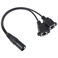Cable de extensión de red LAN Ethernet XLR macho de 3 pines a 2 x RJ45 hembra, longitud del cable: 30 cm, 3-pin XLR Male to 2 x RJ45 Female