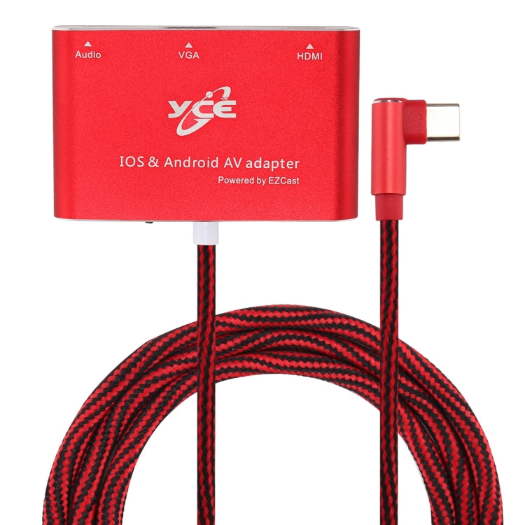 Adaptador AV multipuerto USB-C / Type-C a VGA / HDMI / Audio para IOS y Android