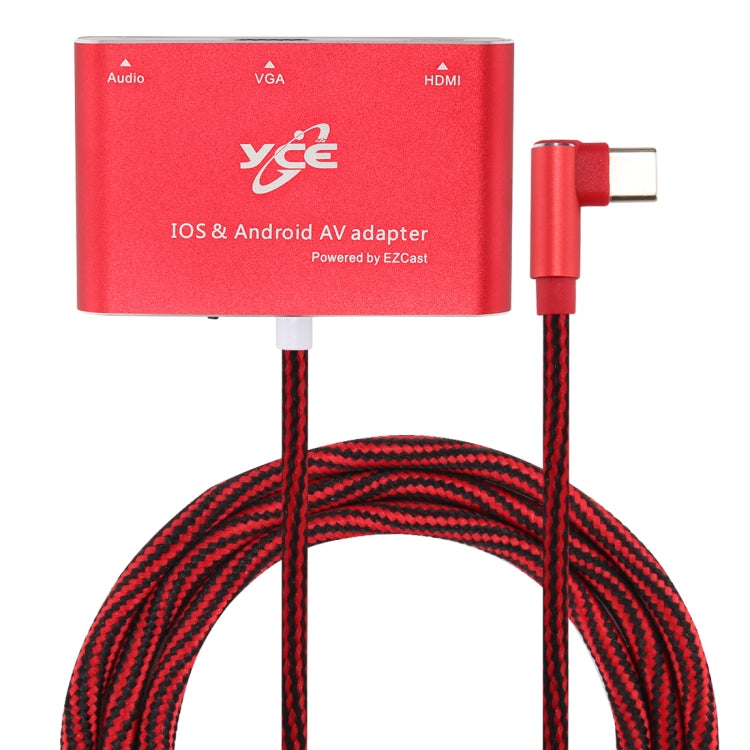 Adaptador AV multipuerto USB-C / Type-C a VGA / HDMI / Audio para IOS y Android