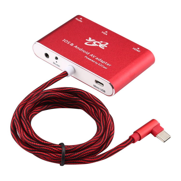 Adaptador AV multipuerto USB-C / Type-C a VGA / HDMI / Audio para IOS y Android