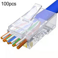 Conector RJ45 Cat5e de 100 piezas, conector modular de paso sin blindaje, dorado: 3u, Cat5e Unshielded Pass Through