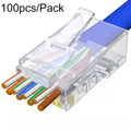 100 Uds Cat6e paso sin blindaje a través del conector Modular RJ45, Cat6e UnShielded Pass Through