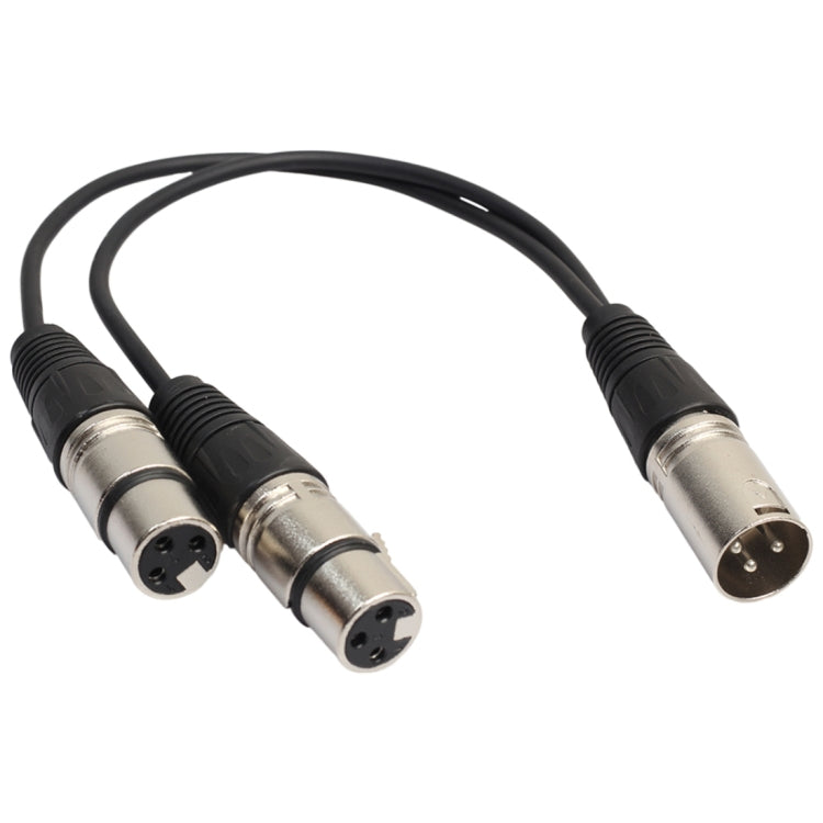 Cable adaptador de conector de Audio XLR CANNON 1 macho a 2 hembra, 30cm, 3 pines, para micrófono/equipo de Audio, 1 Male to 2 Female Silver