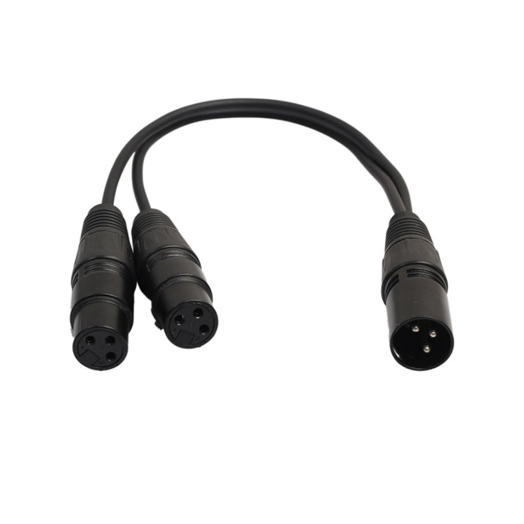Cable adaptador de conector de Audio XLR CANNON 1 macho a 2 hembra, 30cm, 3 pines, para micrófono/equipo de Audio, 1 Male to 2 Female