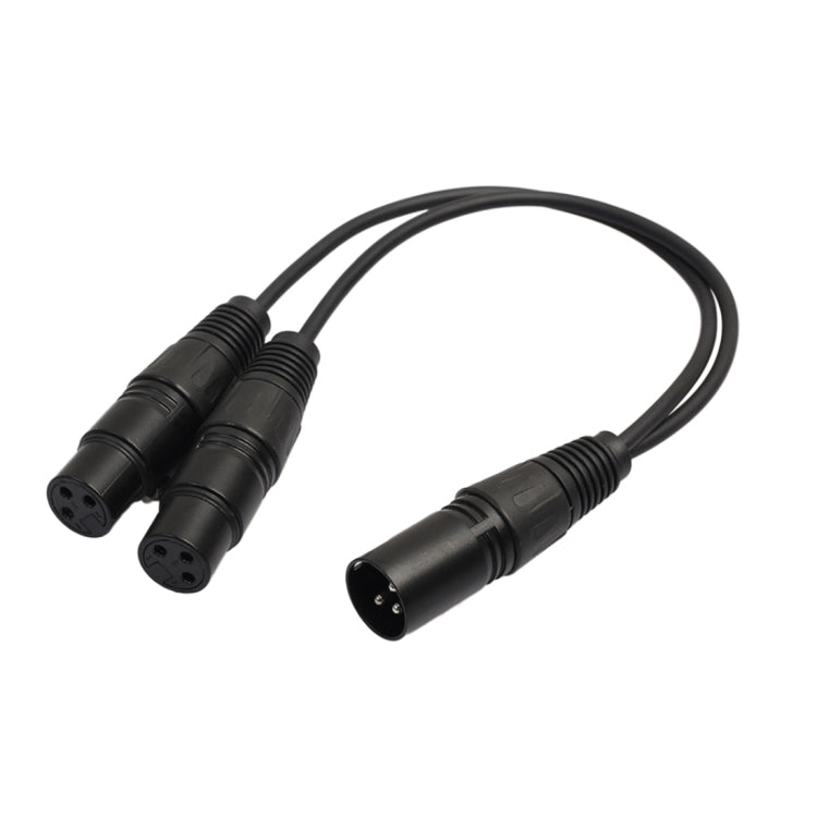 Cable adaptador de conector de Audio XLR CANNON 1 macho a 2 hembra, 30cm, 3 pines, para micrófono/equipo de Audio, 1 Male to 2 Female