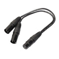 Cable adaptador de conector de Audio XLR CANNON 1 hembra a 2 macho de 30cm y 3 pines para micrófono/equipo de Audio, 1 Female to 2 Male Black