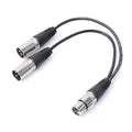 Cable adaptador de conector de Audio XLR CANNON 1 hembra a 2 macho de 30cm y 3 pines para micrófono/equipo de Audio, 1 Female to 2 Male Silver