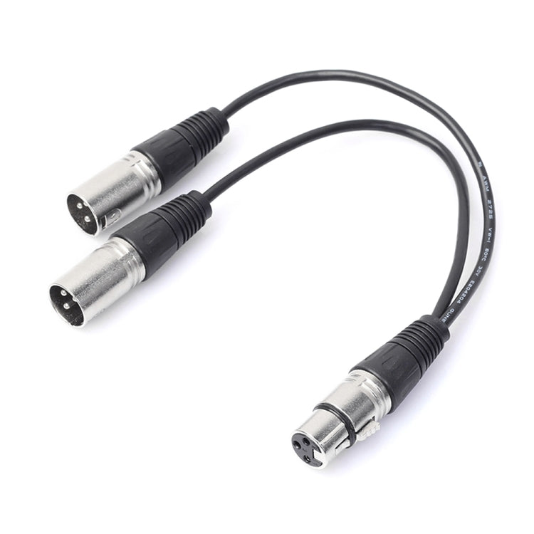 Cable adaptador de conector de Audio XLR CANNON 1 hembra a 2 macho de 30cm y 3 pines para micrófono/equipo de Audio, 1 Female to 2 Male Silver