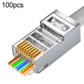Conector Modular de paso blindado Cat6e, 100 Uds., RJ45, Cat6e Shielded Pass Through