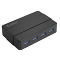 ORICO H4928-U3 HUB USB 3.0 de 4 puertos ABS de alta velocidad con adaptador de corriente de 12 V para teléfonos inteligentes / tabletas