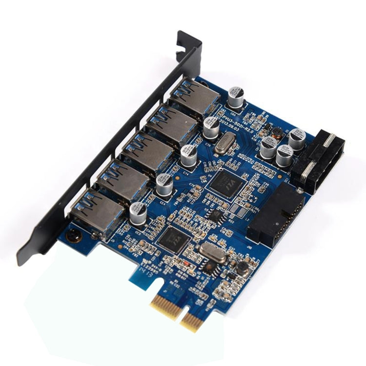 ORICO PVU3-5O2I USB3.0 * 5 + ranura de 20 pines * 1 tarjeta PCI Express para escritorio, transmisión de datos supervelocidad de 5 Gbps, 5 Ports USB3.0