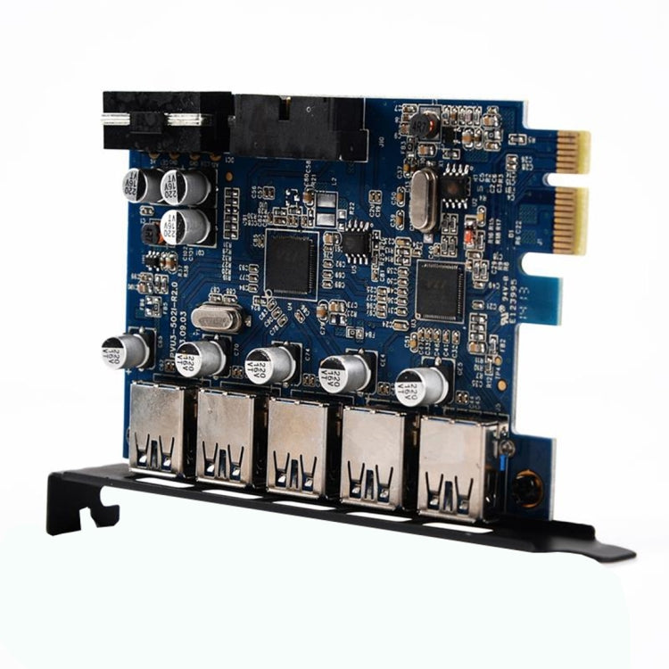 ORICO PVU3-5O2I USB3.0 * 5 + ranura de 20 pines * 1 tarjeta PCI Express para escritorio, transmisión de datos supervelocidad de 5 Gbps, 5 Ports USB3.0