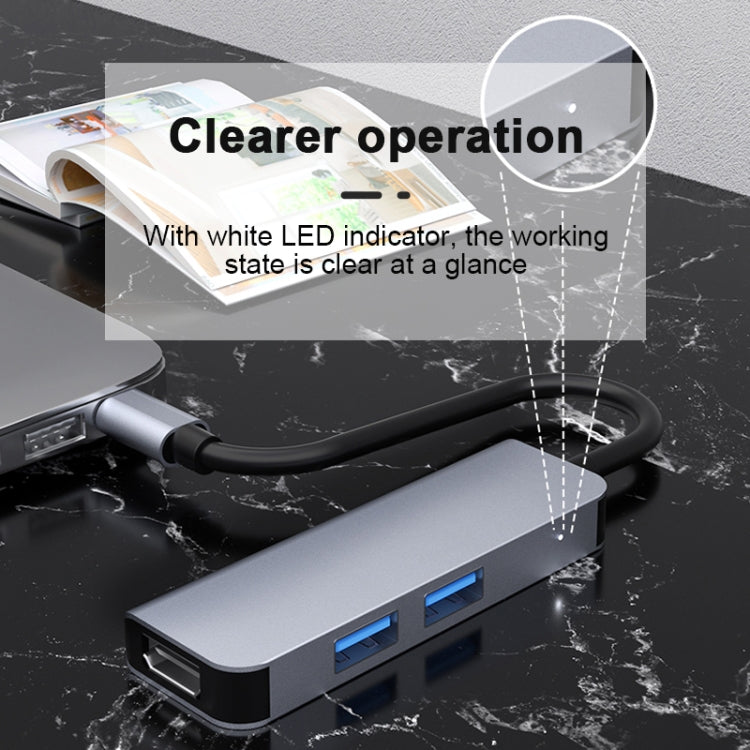 2011N 3 en 1 USB 3.0 x2 + HDMI Estación de acoplamiento multifunción tipo C / USB-C HUB, 2011N USB 3.0 x2 + HDMI