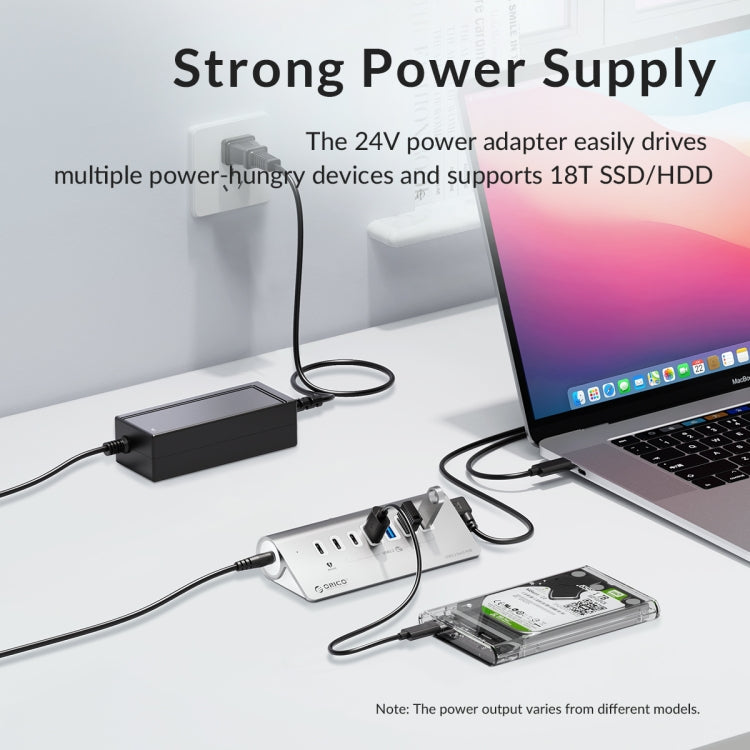 ORICO M3CU2 HUB de aleación de aluminio de 4 puertos tipo C y USB 3.2 Gen2 de 10 Gbps, M3CU2