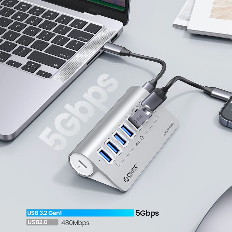 ORICO M3U7 HUB USB 3.2 Gen1 de 7 puertos de aleación de aluminio de 5 Gbps con cable de 1 m, M3U7 1m