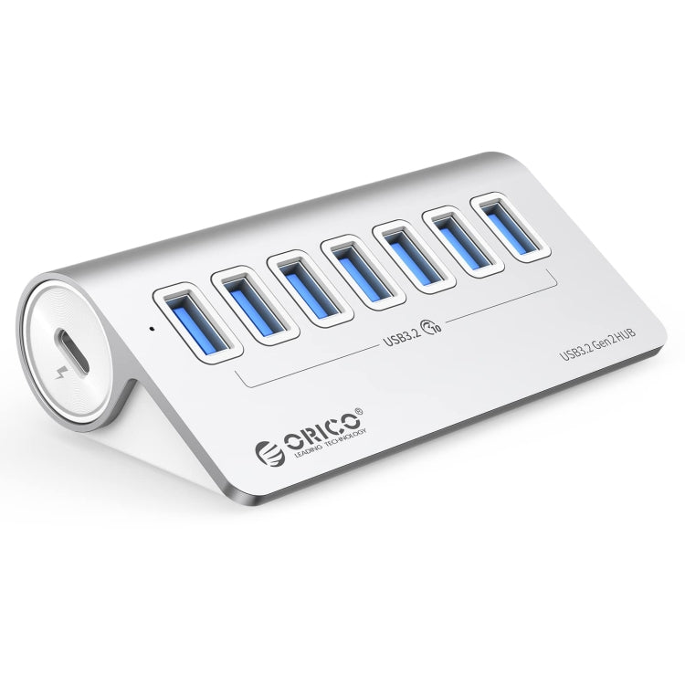 ORICO M3U7-G2 HUB de aleación de aluminio de 7 puertos USB 3.2 Gen2 de 10 Gbps con cable de 1 m, M3U7-G2 1m