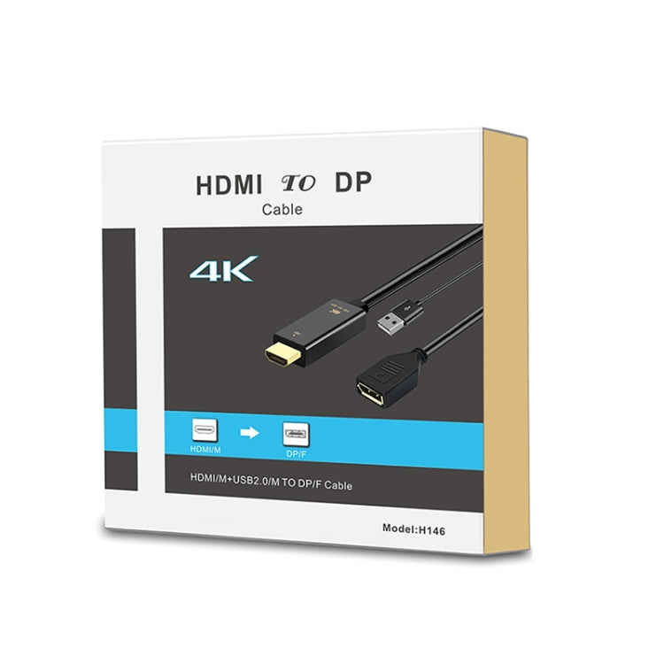 Cable adaptador H146 HDMI macho + USB 2.0 macho a DisplayPort hembra, longitud: 25 cm, H146
