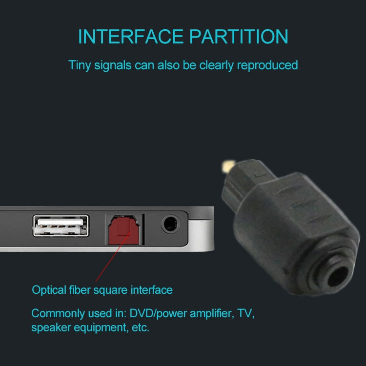 Adaptador de Audio de fibra óptica con cabezal de conversión de puerto redondo a puerto cuadrado EMK, Round Port to Square Port