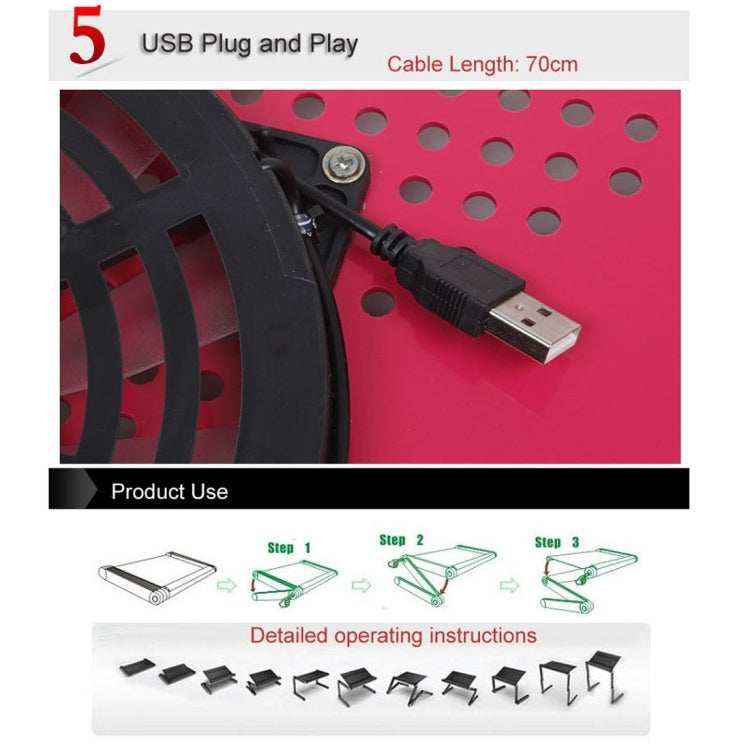 Soporte de escritorio portátil de aleación de aluminio plegable ajustable de 360 grados con ventiladores geniales y alfombrilla de ratón para ordenador portátil/portátil, with Mouse Pad & Cooling Fan, with Mouse Pad & Cooling Fan (M)