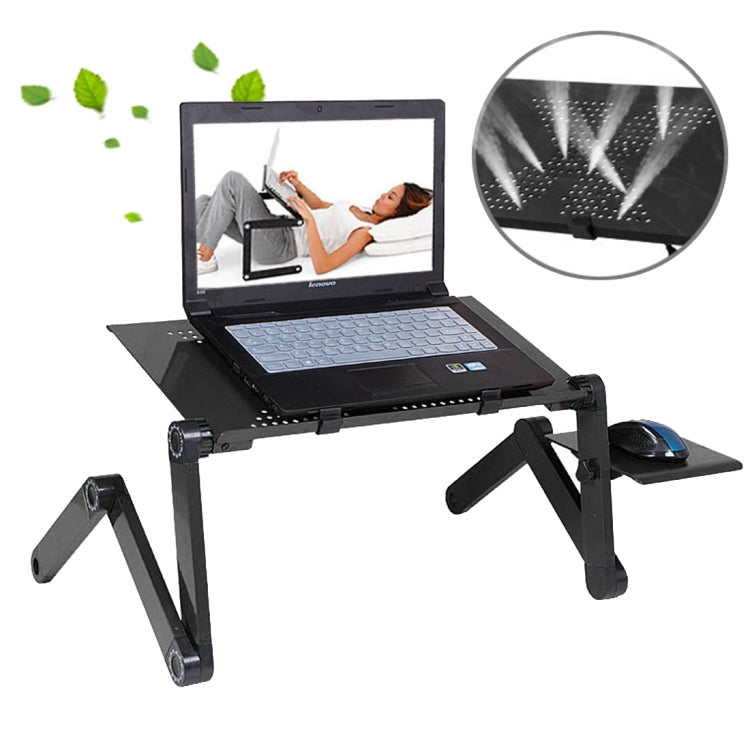 Soporte de escritorio portátil de aleación de aluminio plegable ajustable de 360 grados con alfombrilla de ratón para ordenador portátil/portátil, sin ventiladores de CPU, with Mouse Pad, with Mouse Pad (M)