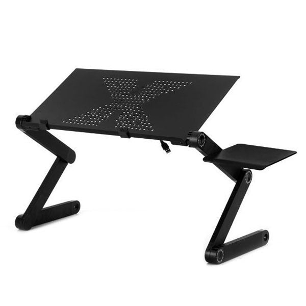 Soporte de escritorio portátil de aleación de aluminio plegable ajustable de 360 grados con alfombrilla de ratón para ordenador portátil/portátil, sin ventiladores de CPU, with Mouse Pad, with Mouse Pad (M)