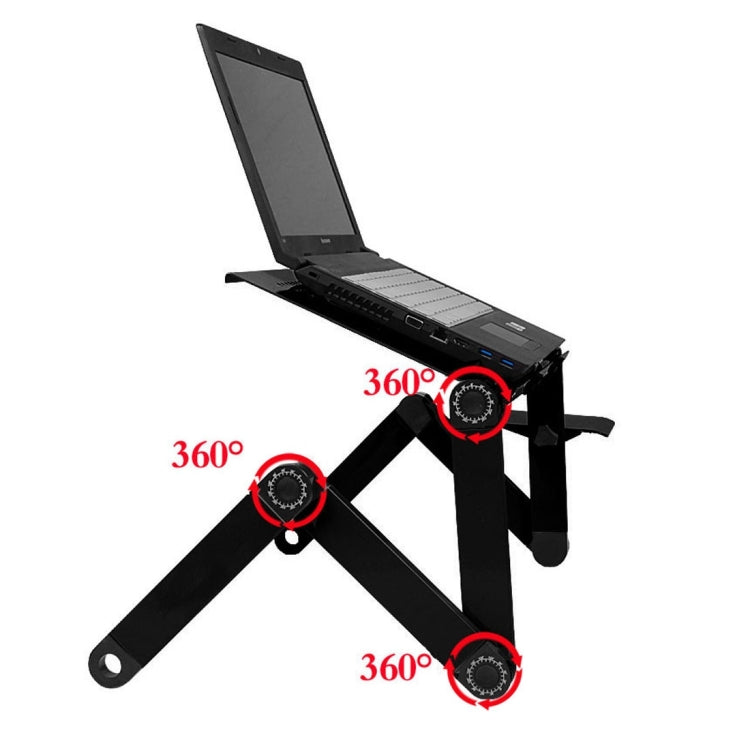 Soporte de escritorio portátil de aleación de aluminio plegable ajustable de 360 grados con alfombrilla de ratón para ordenador portátil/portátil, sin ventiladores de CPU, with Mouse Pad, with Mouse Pad (M)