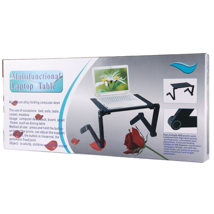 Soporte de escritorio portátil de aleación de aluminio plegable ajustable de 360 grados con alfombrilla de ratón para ordenador portátil/portátil, sin ventiladores de CPU, with Mouse Pad, with Mouse Pad (M)