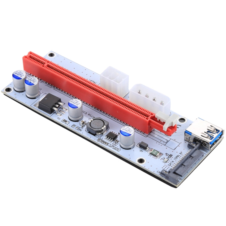 PCE164P-N06 VER008S USB 3.0 PCI-E Express 1x a 16x PCI-E Extender Adaptador de tarjeta elevadora Alimentación SATA de 15 pines Puerto de fuente de alimentación de 6 pines + 4 pines con cable USB de 60 cm, VER008S Red