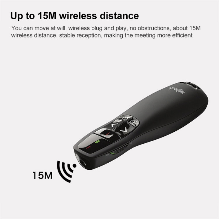 Lápiz de control remoto PPT presentador inalámbrico Logitech R400 2,4 Ghz, R400