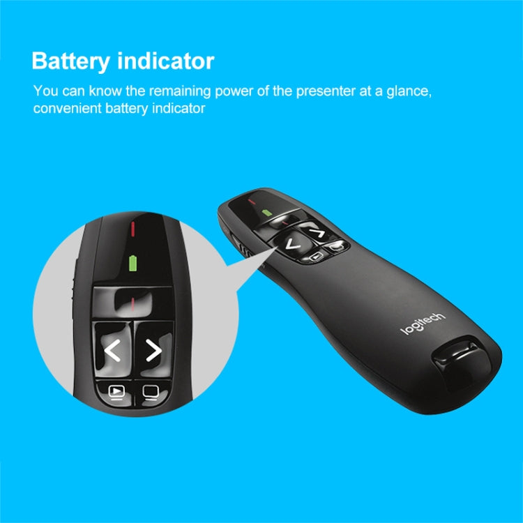 Lápiz de control remoto PPT presentador inalámbrico Logitech R400 2,4 Ghz, R400