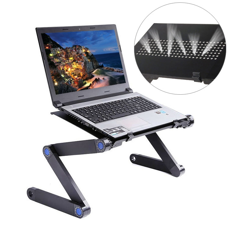 Soporte de escritorio portátil de aleación de aluminio plegable, ajustable, 360 grados, para ordenador portátil/portátil, sin ventiladores de CPU ni alfombrilla para ratón, Desk