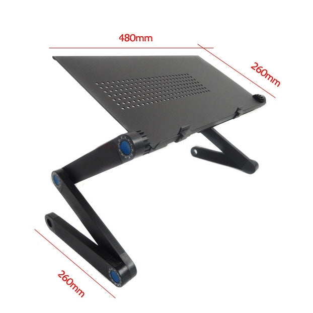 Soporte de escritorio portátil de aleación de aluminio plegable, ajustable, 360 grados, para ordenador portátil/portátil, sin ventiladores de CPU ni alfombrilla para ratón, Desk