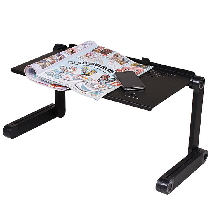 Soporte de escritorio portátil de aleación de aluminio plegable, ajustable, 360 grados, para ordenador portátil/portátil, sin ventiladores de CPU ni alfombrilla para ratón, Desk
