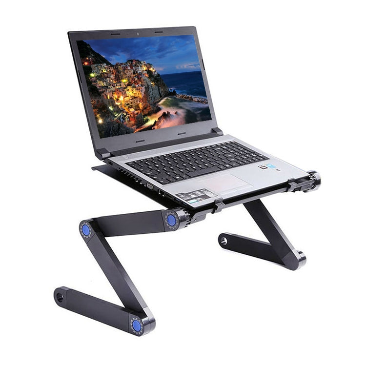 Soporte de escritorio portátil de aleación de aluminio plegable, ajustable, 360 grados, para ordenador portátil/portátil, sin ventiladores de CPU ni alfombrilla para ratón, Desk