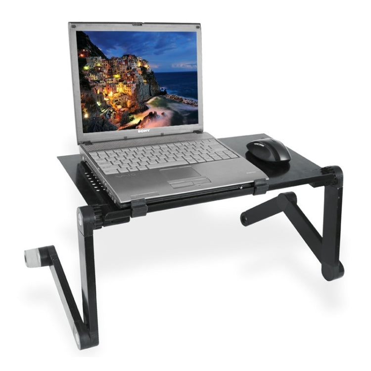 Alargar el soporte de escritorio portátil de aleación de aluminio plegable ajustable de 360 grados para ordenador portátil/portátil, sin ventiladores de CPU ni alfombrilla de ratón, without CPU Fans & Mouse Pad