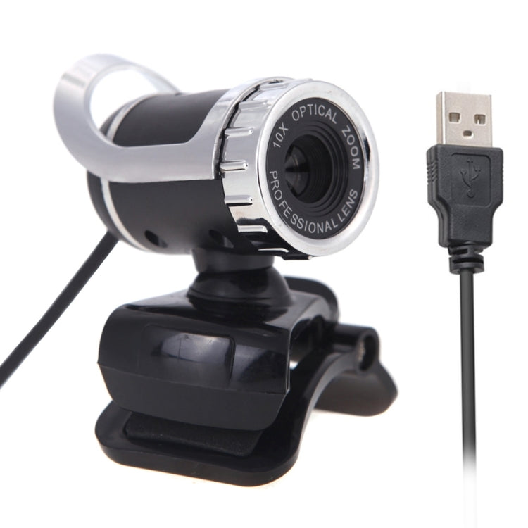 A859 Cámara para PC USB 2.0 con cámara web HD de 360 grados de 480 píxeles con micrófono de absorción de sonido para computadora, PC y portátil, longitud del cable: 1,4 m