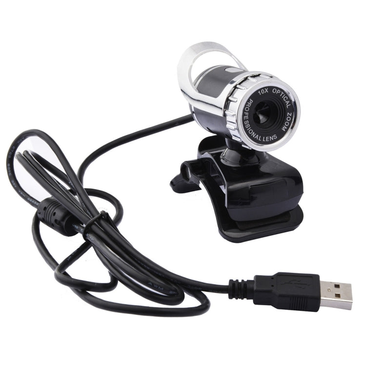 A859 Cámara para PC USB 2.0 con cámara web HD de 360 grados de 480 píxeles con micrófono de absorción de sonido para computadora, PC y portátil, longitud del cable: 1,4 m