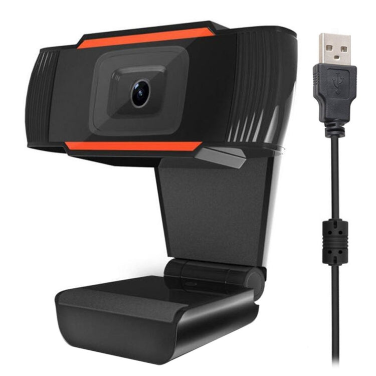 A870 480P Píxeles HD Cámara web de 360 grados USB 2.0 Cámara para PC con micrófono para computadora con Skype, PC y computadora portátil, longitud del cable: 1,4 m, A870 (Orange), A870 (Black)