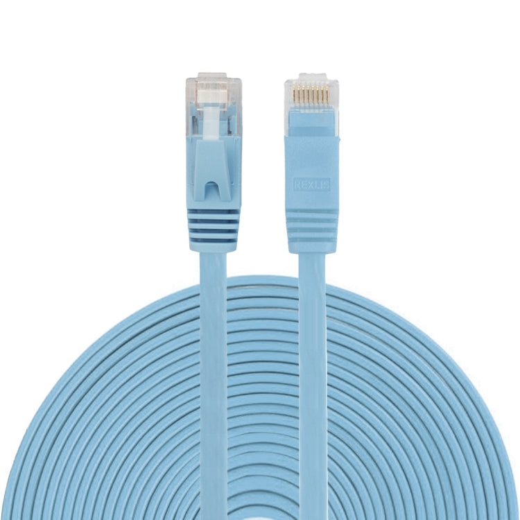 Cable LAN de red Ethernet plano ultrafino CAT6 de 15 m, cable de conexión RJ45, Length: 15m