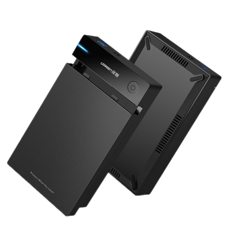 Caja UGREEN US222 HDD 2,5/3,5 pulgadas SATA a USB 3,0 SSD adaptador caja de unidad de disco duro Funda de disco duro externa, compatible con protocolo UASP, US222 HDD Case