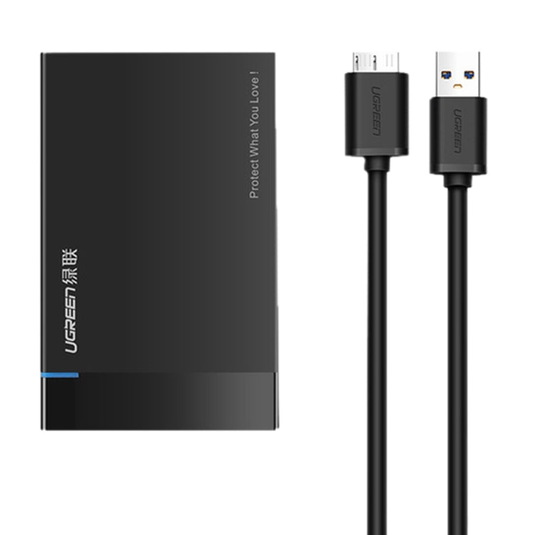 UGREEN US221 HDD Enclosure 2,5 pulgadas SATA a USB 3,0 SSD adaptador caja de unidad de disco duro Funda de disco duro externo, compatible con protocolo UASP, US221 Removable Cable, US221 Fixed Cable