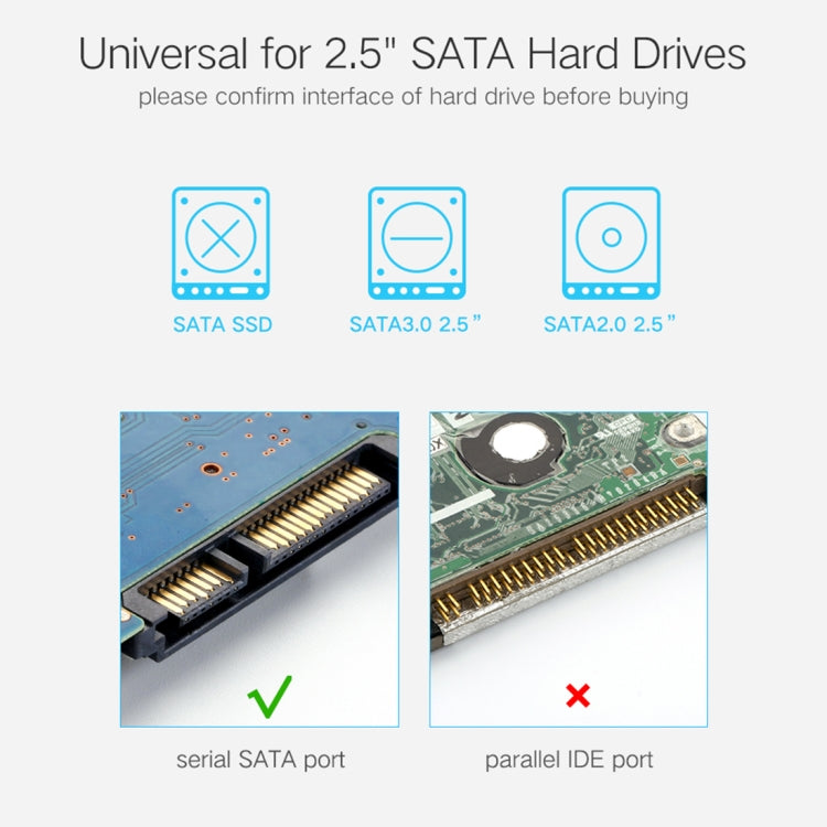 UGREEN US221 HDD Enclosure 2,5 pulgadas SATA a USB 3,0 SSD adaptador caja de unidad de disco duro Funda de disco duro externo, compatible con protocolo UASP, US221 Removable Cable, US221 Fixed Cable
