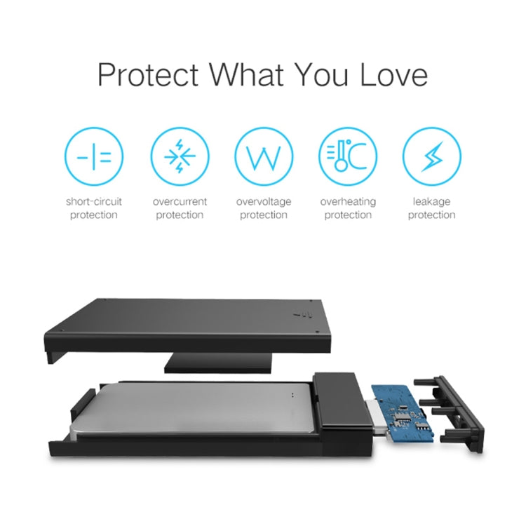 UGREEN US221 HDD Enclosure 2,5 pulgadas SATA a USB 3,0 SSD adaptador caja de unidad de disco duro Funda de disco duro externo, compatible con protocolo UASP, US221 Removable Cable, US221 Fixed Cable