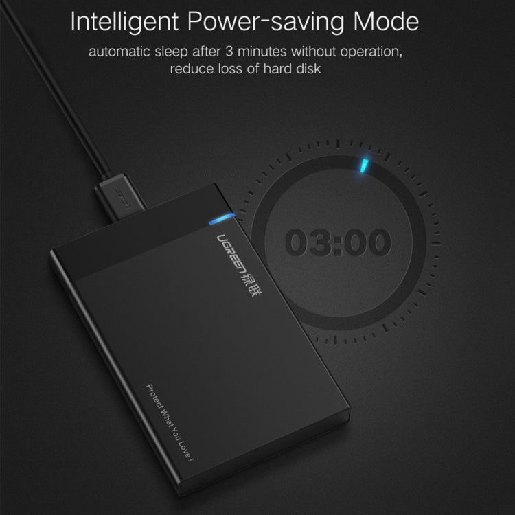 UGREEN US221 HDD Enclosure 2,5 pulgadas SATA a USB 3,0 SSD adaptador caja de unidad de disco duro Funda de disco duro externo, compatible con protocolo UASP, US221 Removable Cable, US221 Fixed Cable