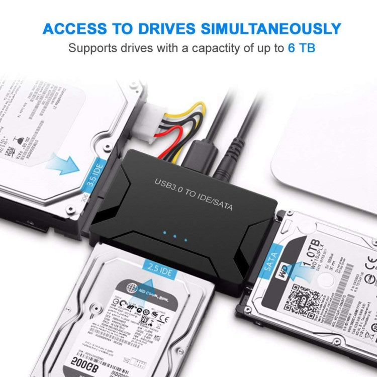 Cable adaptador convertidor de unidad de disco duro USB 3.0 a SATA / IDE para disco duro SATA IDE de 2,5 pulgadas / 3,5 pulgadas, longitud del cable: 1 m, US160