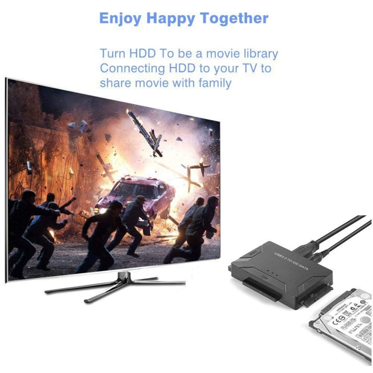 Cable adaptador convertidor de unidad de disco duro USB 3.0 a SATA / IDE para disco duro SATA IDE de 2,5 pulgadas / 3,5 pulgadas, longitud del cable: 1 m, US160