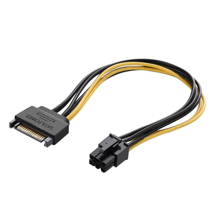 Cable de alimentación Sata para tarjeta de vídeo gráfica PCI Express de 20cm SATA de 15 pines a 6 pines, SATA 15 Pin to 6 Pin Female
